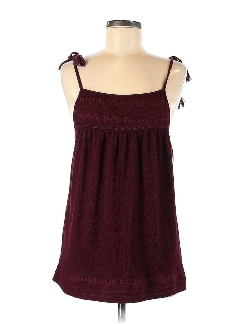 Neiman Marcus Burgundy Spaghetti Strap Flowy Summer Shirt Size Medium
